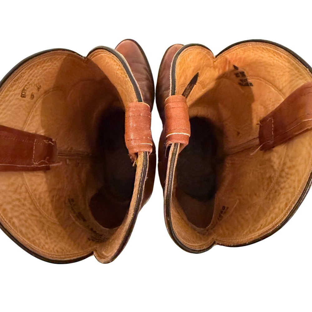 Tony Lama 5084 Western Cowboy Boots‎ Men's 8.5D Leather Brown Classic Vintage - Picture 8 of 11